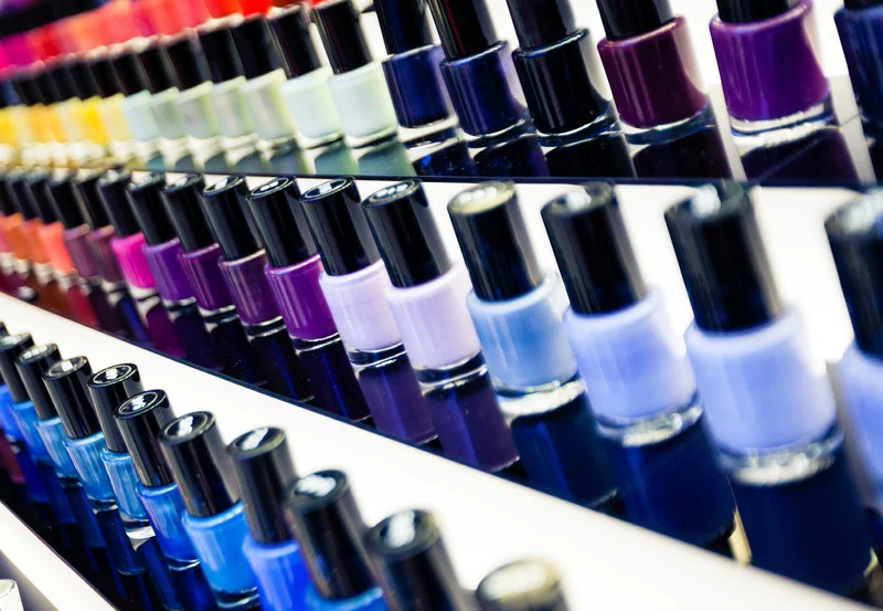 Colorful nail polish selection for SPAH manicures