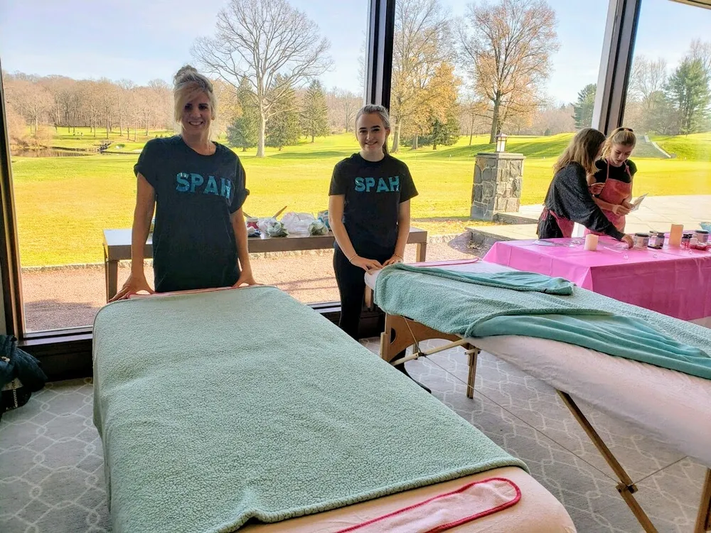 SPAH team setting up spa stations